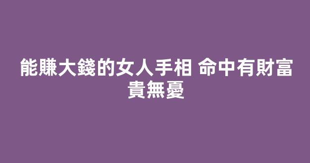 能賺大錢的女人手相 命中有財富貴無憂